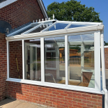White Edwardian conservatory installed by WDC Anglia