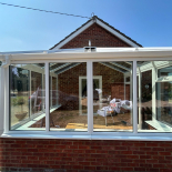 White uPVC conservatory front view by WDC Anglia